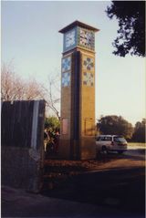 Storm drain vent disguised as a clock tower c2000